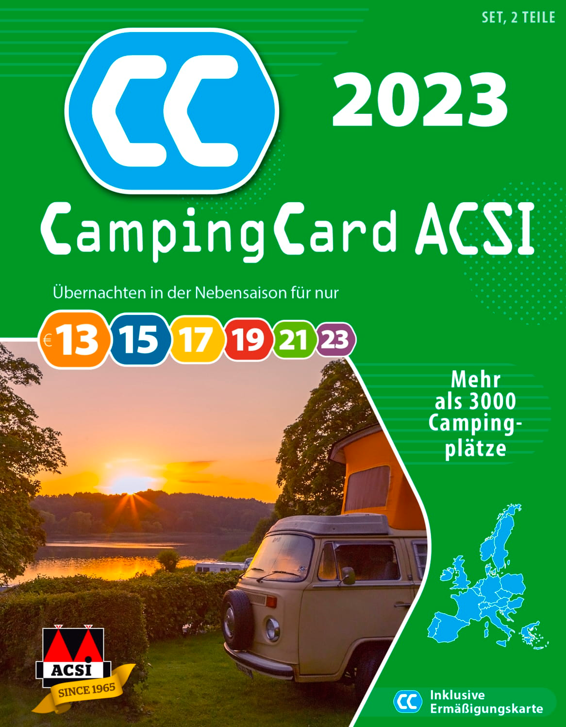 Gelach ziel Vooroordeel ACSI CampingCard 2023 Campingführer mit Ermäßigungskarte - Fritz Berger  Campingbedarf