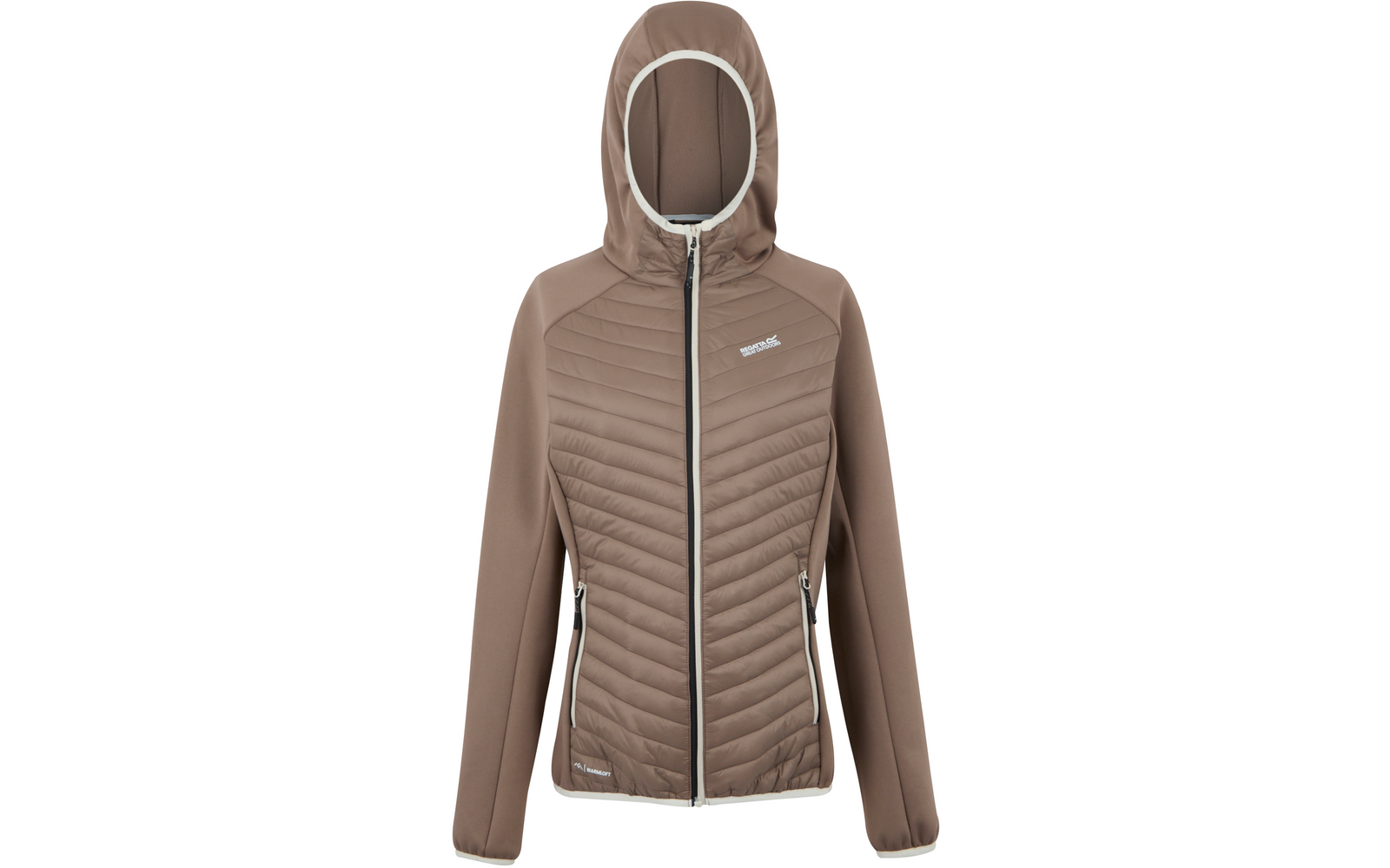 Veste marron avec capuche et fermeture éclair à l'avant