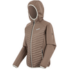 Veste à capuche marron avec fermeture éclair sur toute la longueur et devant matelassé