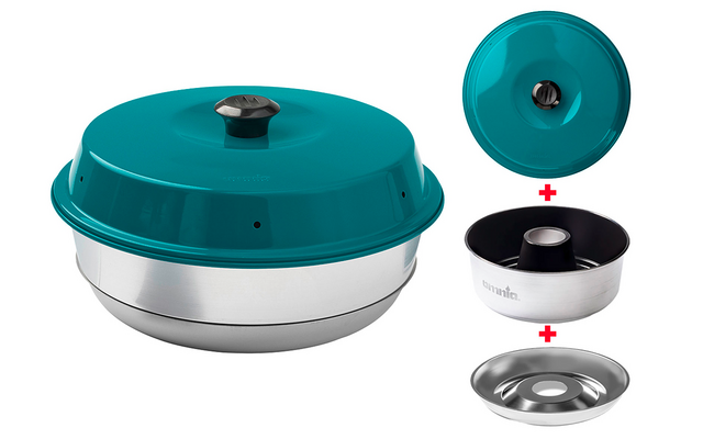 Omnia camping oven set 3-piece with Maxiform non-stick coating 3 liters turquoise