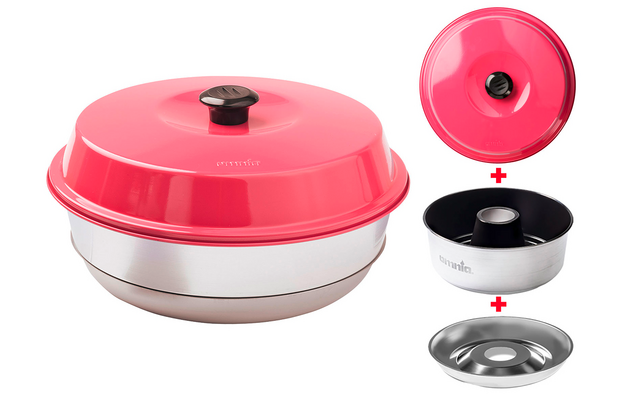 Omnia camping oven set 3-piece with Maxiform non-stick coating 3 liters Pink
