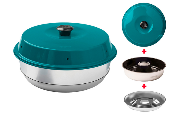 Omnia camping oven set 3-piece with Classicform non-stick coating 2 liter turquoise