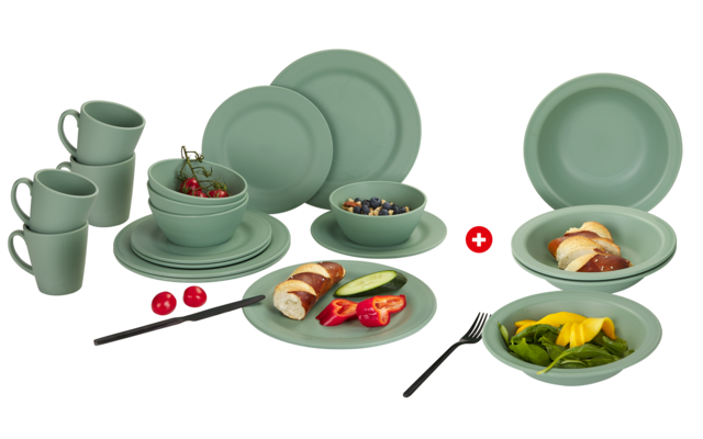 Berger Kynne dinnerware set 16 pcs. & Kynne soup plate 4 pcs. green