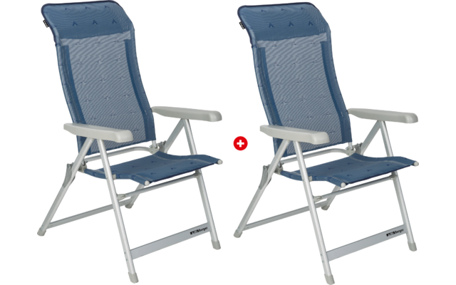 Berger Luxus campingstoel blauw - 2-delige set