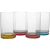 Gimex Colour Line Wasser Glas mit farbigem Boden Rainbow 4tlg.