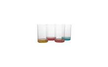 Gimex Wasser Glas mit farbigem Boden Rainbow 4tlg.