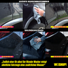 Ein Auto mit Lackschäden an verschiedenen Stellen, inklusive Kratzern und Dellen