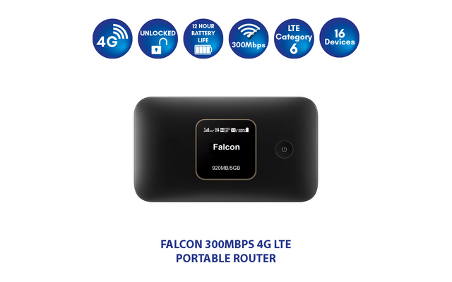 Antena de techo Falcon EVO 5G LTE con router móvil 4G de 450 Mbps
