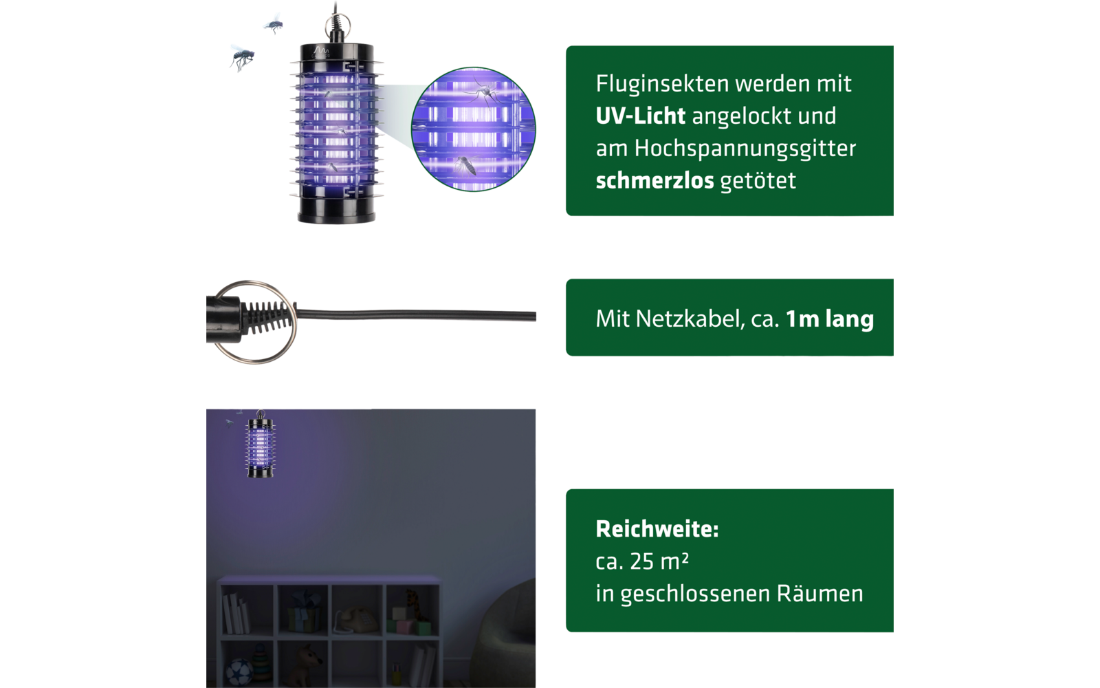 Fluglärmmessgerät mit UV-Lack angeritzt und am Hochspannungsgitter angebrachtes Aluminium