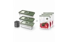 533449 - AEG Fresh Kit+ AVFK1+PROMO Vacuum Sealing Set with Rechargeable Pump, 3 Containers, and 20 Bags
