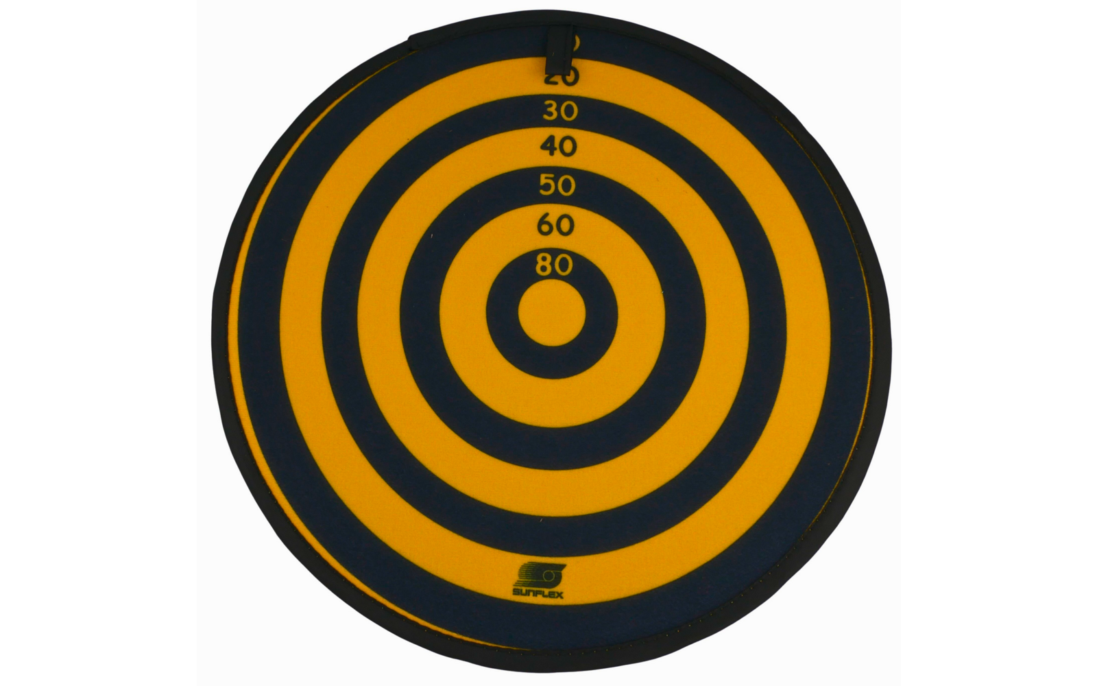 Dartscheibe mit schwarzem und orangefarbenem Zielrundmuster