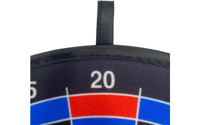 Nahaufnahme eines Dartscheibenrandes mit Zahlen und Punkten