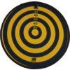 Dartbord met zwart-oranje concentrisch doelpatroon