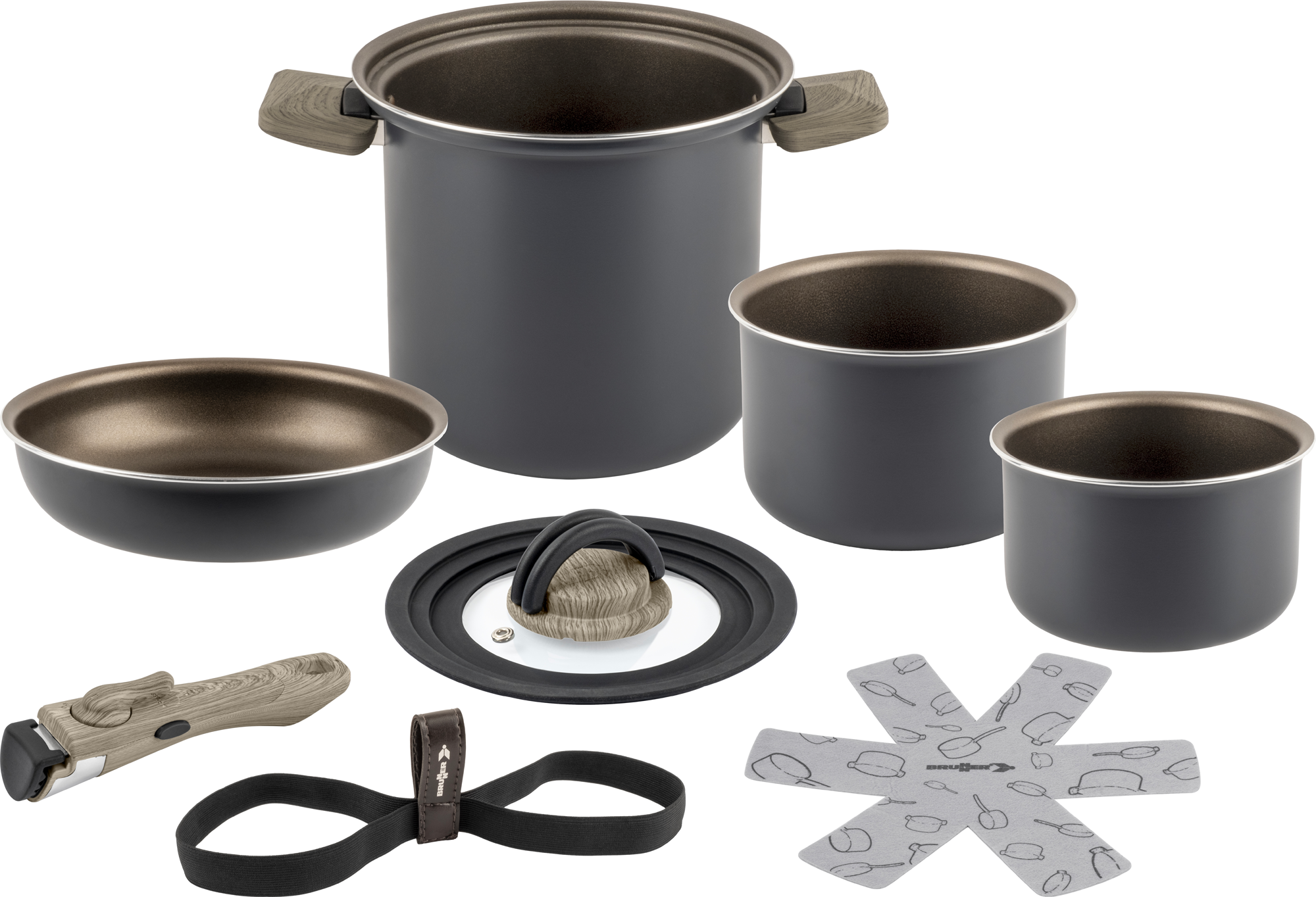 Brunner Torralta pot set stackable space-saving suitable for all types ...