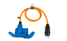 Cable adaptador AS Schwabe con clavija de contacto de tierra y acoplamiento combinado CEE 1,5 m