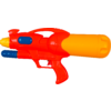Rode en oranje waterpistool met blauwe trekker