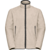 Beige Fleecejacke mit durchgehendem Frontreißverschluss, Stehkragen und zwei seitlichen Reißverschlusstaschen