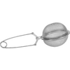 Rundes Teesieb aus Metall mit feinem Drahtgeflecht, Scharnier und langem Griff mit Schlaufe