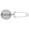 Kugelförmiges Teesieb aus Metallgitter mit Scharnier, Verschluss und langem Griff