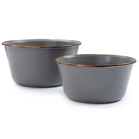 Barebones mixing bowl set of 2 stone grey