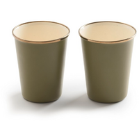 Barebones ge&euml;mailleerde mokken set 2 stuks olijf