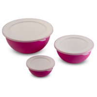 Omada kommenset met deksel 3 stuks fuchsia