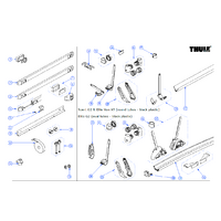 Thule Steckh&uuml;lsen Verbindung Holm Tragrahmen 2 St&uuml;ck f&uuml;r Fahrradtr&auml;ger Sport G2 / Elite Van XT - Thule Ersatzteilnummer 1500602625 