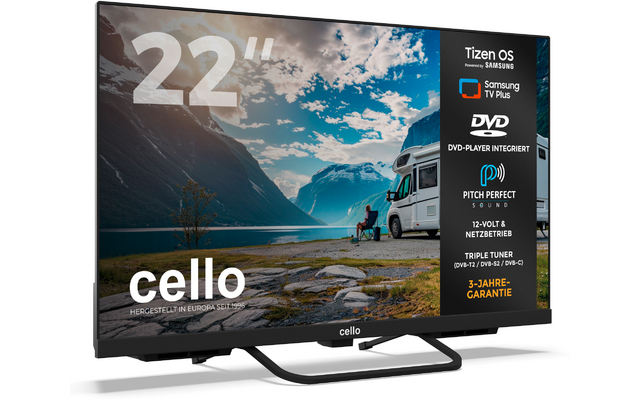 Product afbeelding Cello CTrav Smart Tizen OS Camping LED TV mit Triple Tuner, WLAN, Bluetooth, 12/24/230 V 1