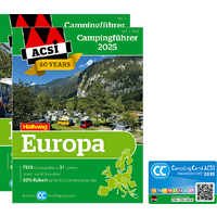 ACSI Campingführer Europa 2025 mit CampingCard Ermäßigungskarte