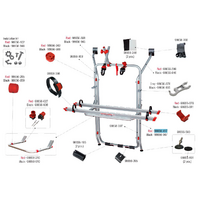 Fiamma steunbuis voor onderste steunbeugel geschikt voor Carry Bike VW T5 - kleur rood Fiamma onderdeelnummer 98656-417