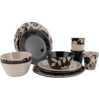 Bo-Camp Mix & Match Geschirr-Set 16-tlg. beige/schwarz