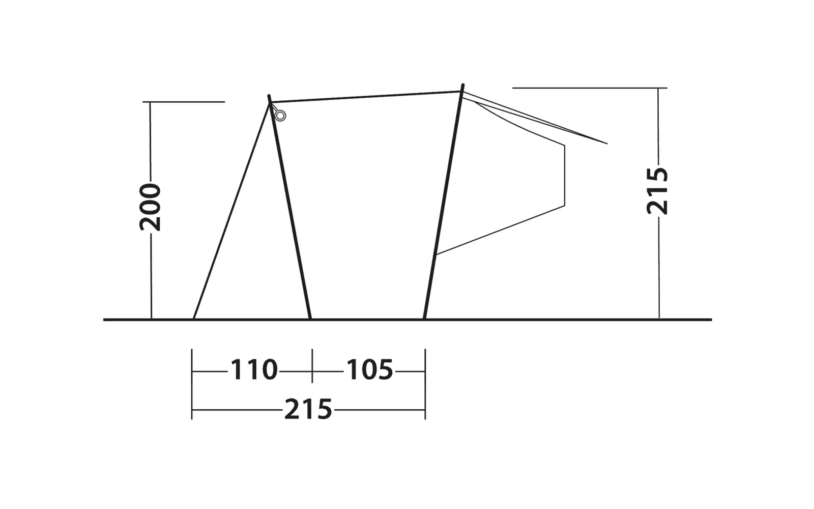 Technische Zeichnung eines zusammengesetzten Winkels mit Maßen in Millimetern