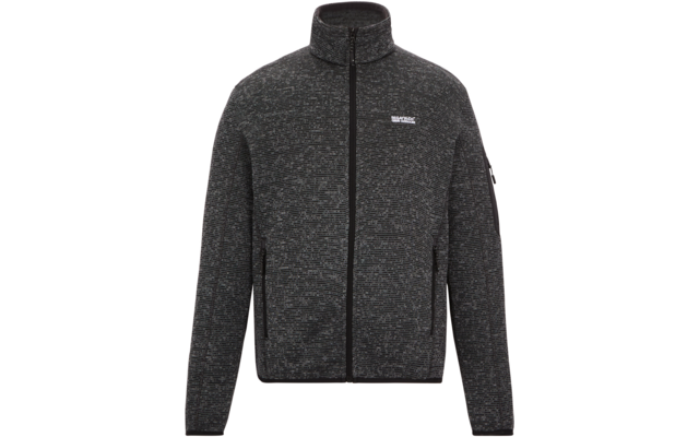 Grau melierte Jacke mit Reißverschluss und Stehkragen