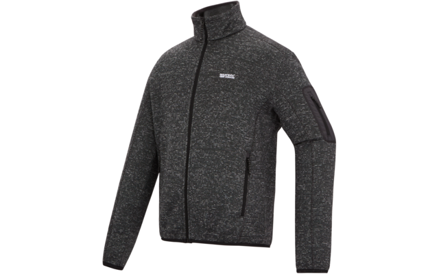 Dunkelgraue Strickjacke mit Reißverschluss und Stehkragen