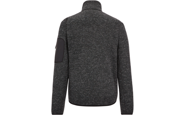 Dunkelgrauer Herrenpullover mit Reißverschluss und Stehkragen, Rückansicht