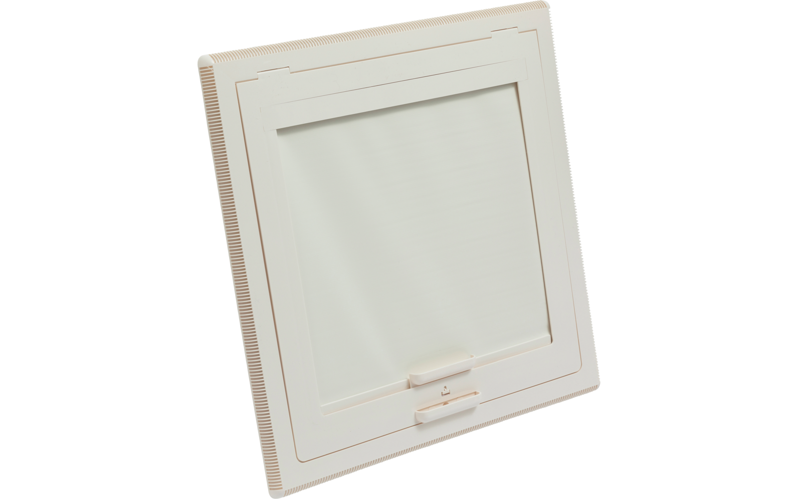 Ein weißes Kunststofffenster mit Kippfunktion und Griff