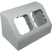 Haba Zweifach-Winkelsteckdose Rahmen Opal C-line light grey