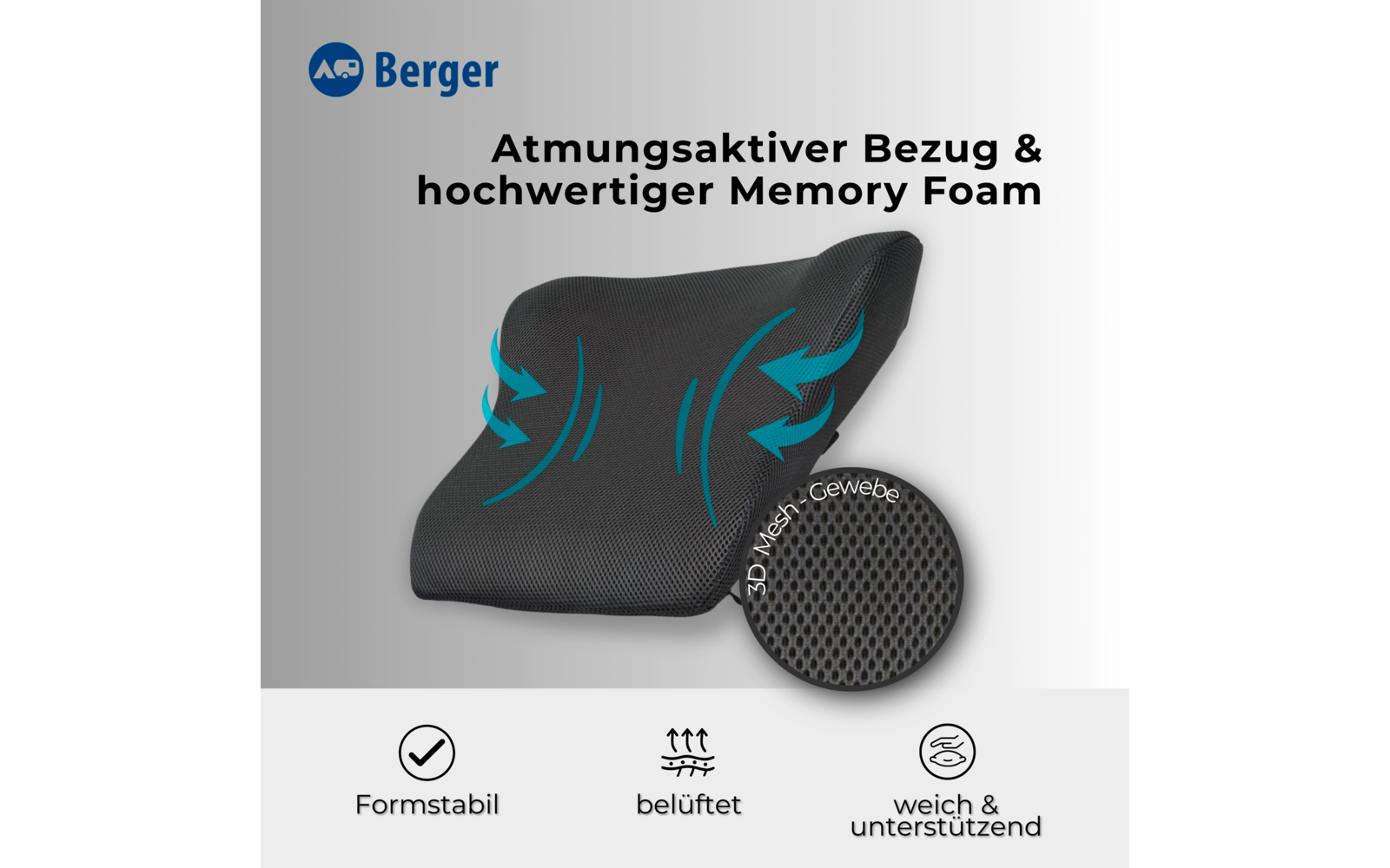 Produktbild Berger ergonomisches R&uuml;ckenkissen 1