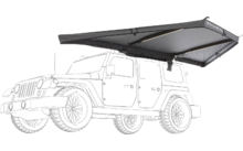 540459 - Vickywood Leaf 180° Heckmarkise Kompakte Auto-Markise 150 cm mit LED-Beleuchtung