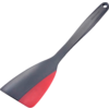 Spatule grise avec long manche et bord en silicone rouge