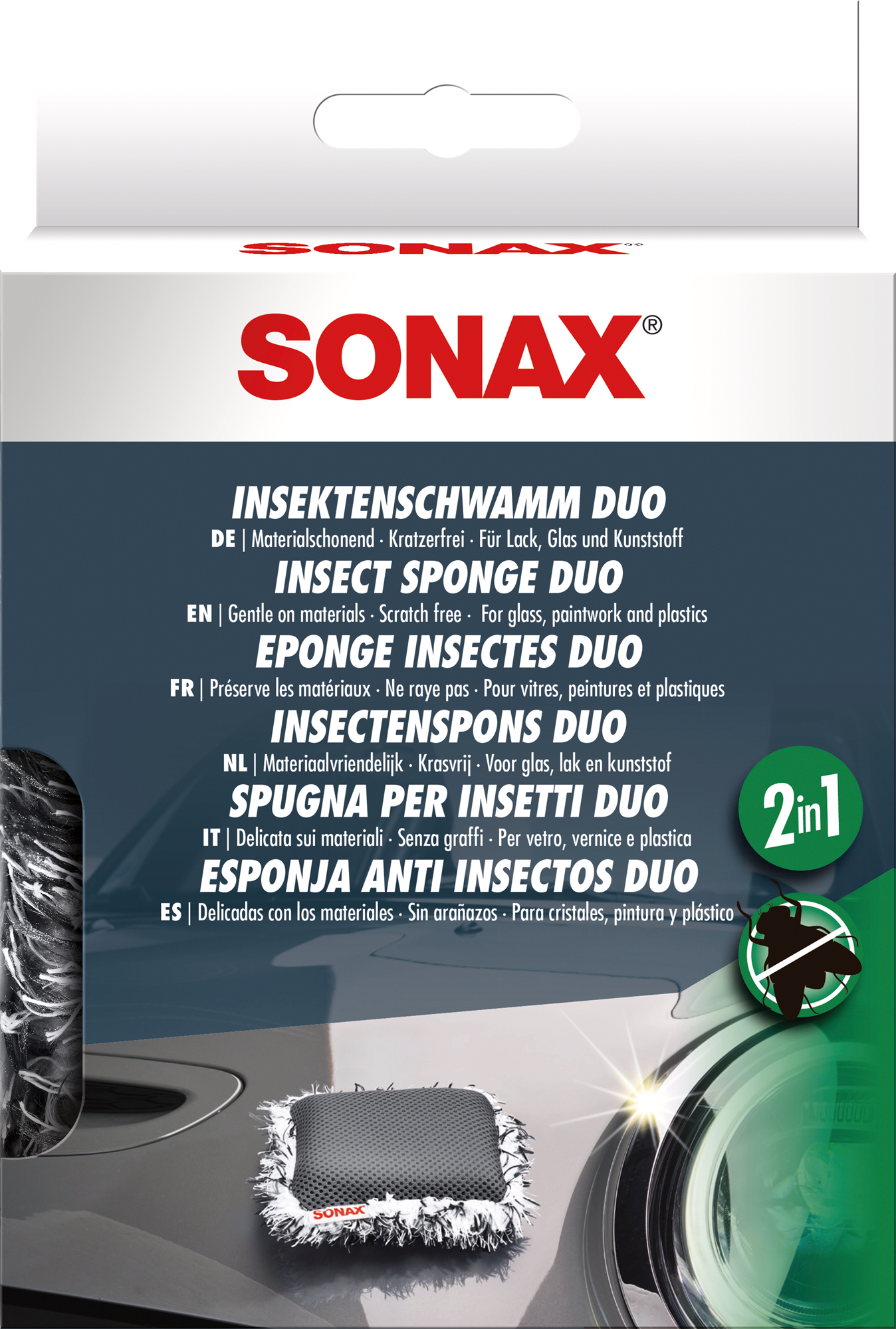 Gecko 2in1 Reinigungs- Und Insektenschwamm - 2x11x5cm Grau