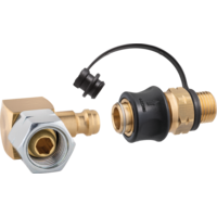 GOK Steckkupplung-Set Typ SKU-QR zum Verbinden von Schlauchleitungen mit mobilen Gasger&auml;ten G 1/4 LH-KN auf  SKU und STN x G 1/4 LH-&Uuml;M 90&deg;