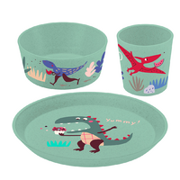 Koziol Kids Set children's tableware set 3-piece organic green rex