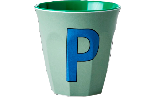 Rice melamine mug medium khaki with letters P