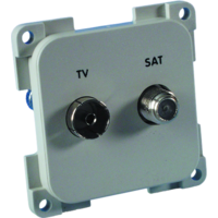 Inprojal System 10.000 Kombinations Steckdose TV mit SAT hellgrau