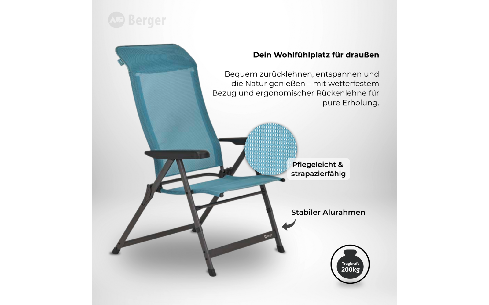 Produktbild Berger Iseo Luxus Klappstuhl (verschiedene Modelle) 1