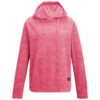 Rosa meliertes Kapuzensweatshirt mit langen Ärmeln, Kordelzug an der Kapuze und kleinem schwarzem Label am Saum
