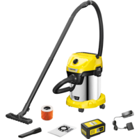K&auml;rcher snoerloze nat-/droogzuiger WD 3-18 accuset met blaasfunctie inclusief accu/lader