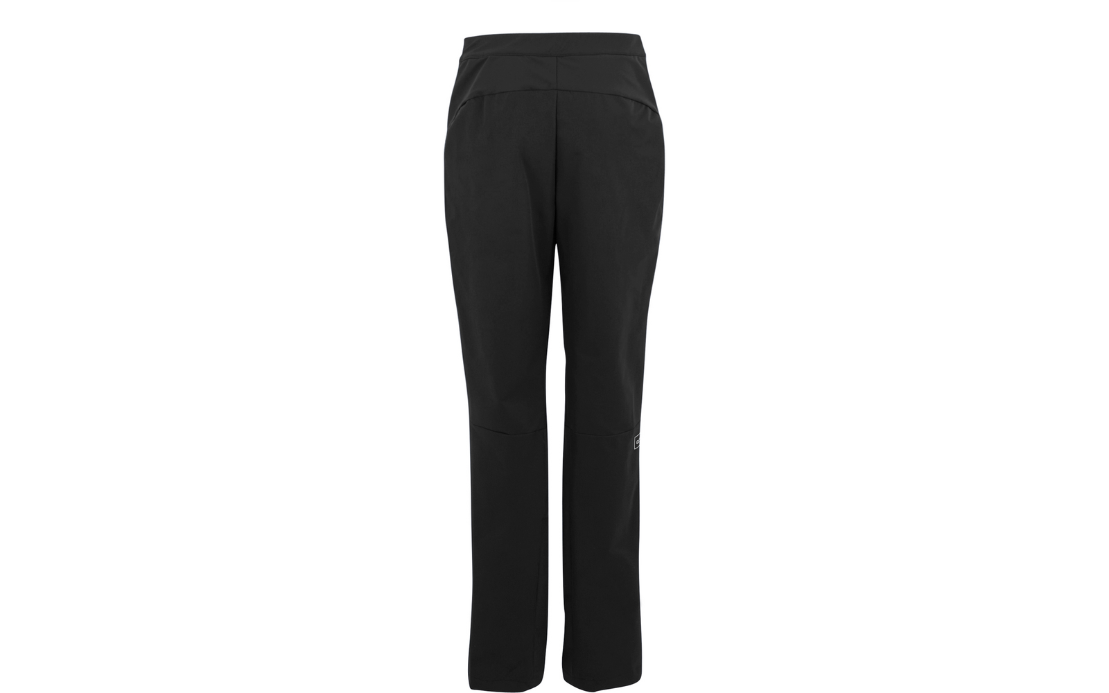 Schwarze Hose mit geradem Schnitt auf weißem Hintergrund