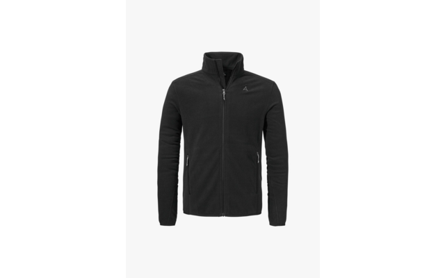 Schwarze Fleecejacke mit Stehkragen und Reißverschluss vorne